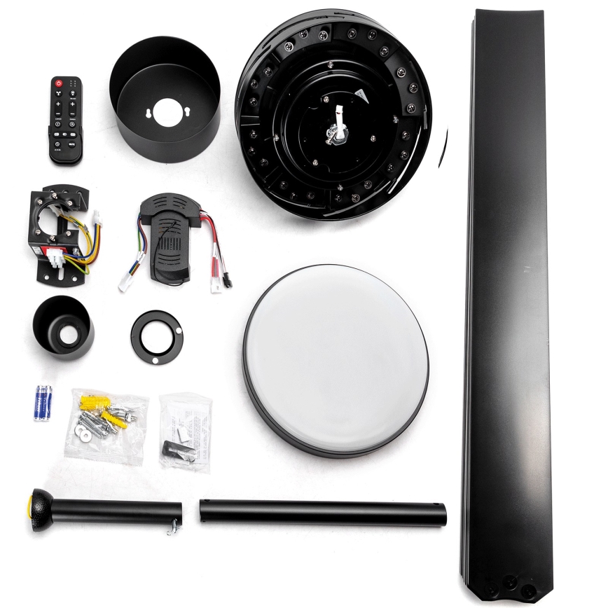 ZEVENTI - Dimbare LED-plafondventilator WALKIKI LED/24W/230V 2700-6500K 165 cm zwart + afstandsbediening