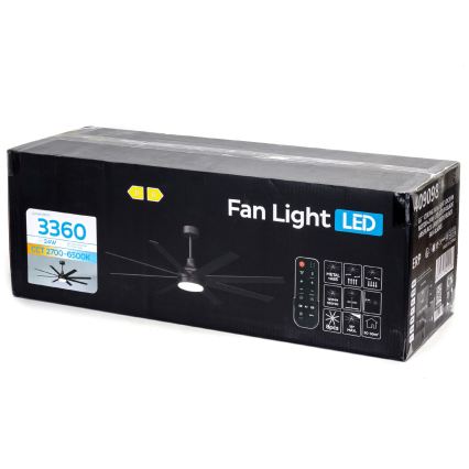 ZEVENTI - Dimbare LED-plafondventilator WALKIKI LED/24W/230V 2700-6500K 165 cm zwart + afstandsbediening