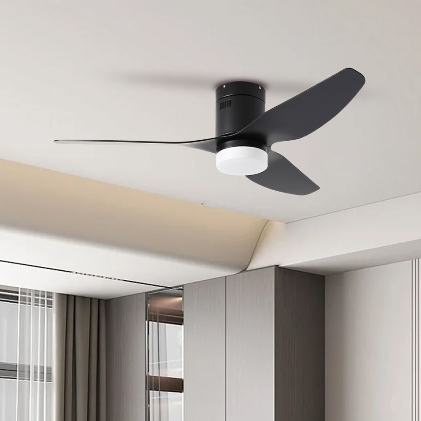 ZEVENTI - LED dimbare plafondventilator PADUA LED/18W/230V 3000-6000K Wi-Fi Tuya zwart + afstandsbediening