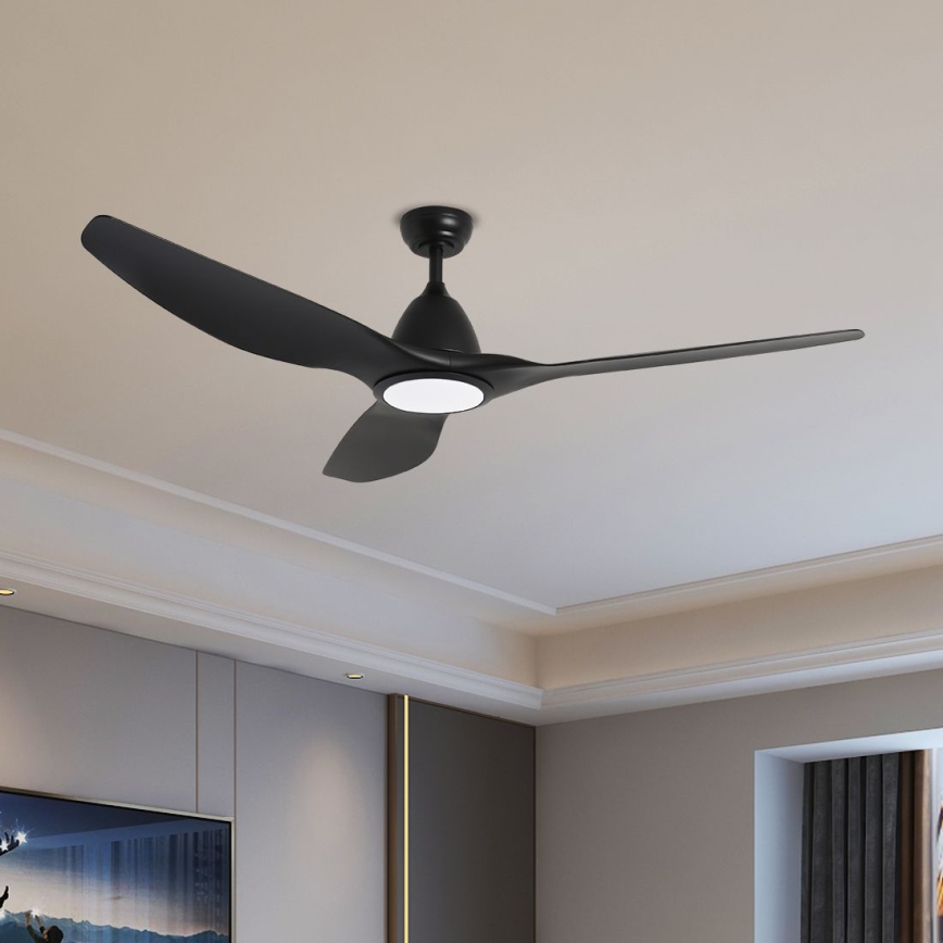 ZEVENTI - LED dimbare plafondventilator URBINO LED/20W/230V 3000-6000K Wi-Fi Tuya zwart + afstandsbediening