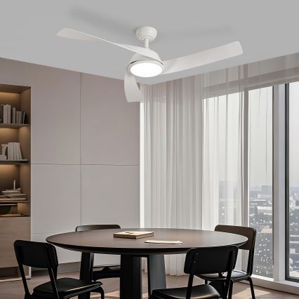 ZEVENTI - LED-dimbare plafondventilator AERYS LED/24W/230V 3000/4000/6000K Wi-Fi Tuya wit + afstandsbediening