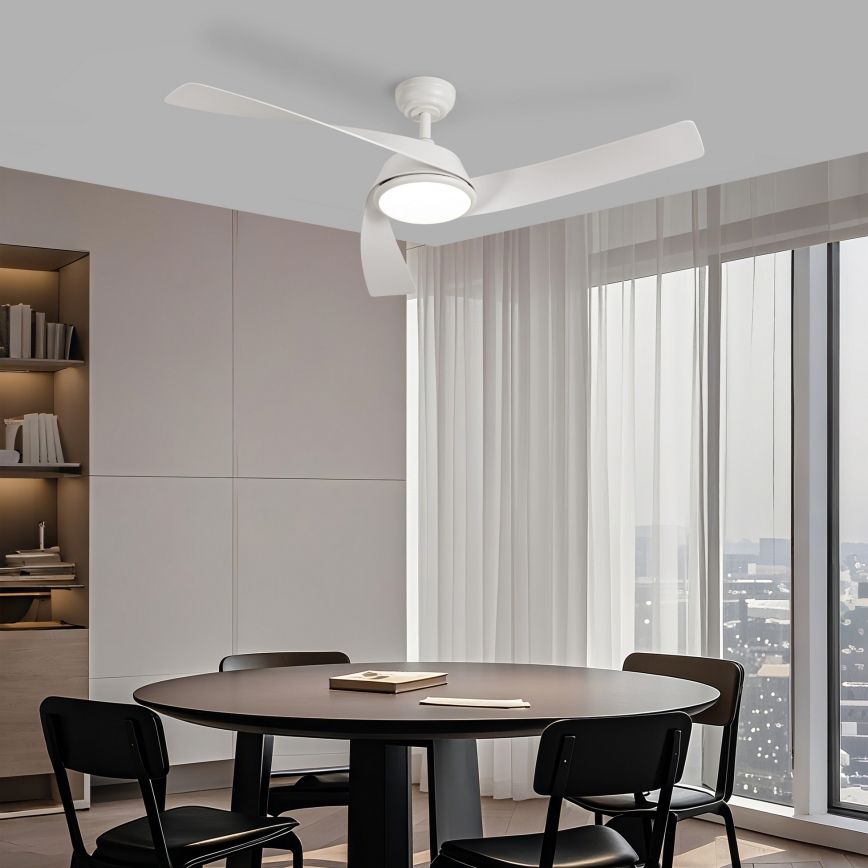 ZEVENTI - LED-dimbare plafondventilator AERYS LED/24W/230V 3000/4000/6000K Wi-Fi Tuya wit + afstandsbediening