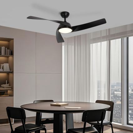 ZEVENTI - LED dimbare plafondventilator AERYS LED/24W/230V 3000/4000/6000K Wi-Fi Tuya zwart + afstandsbediening