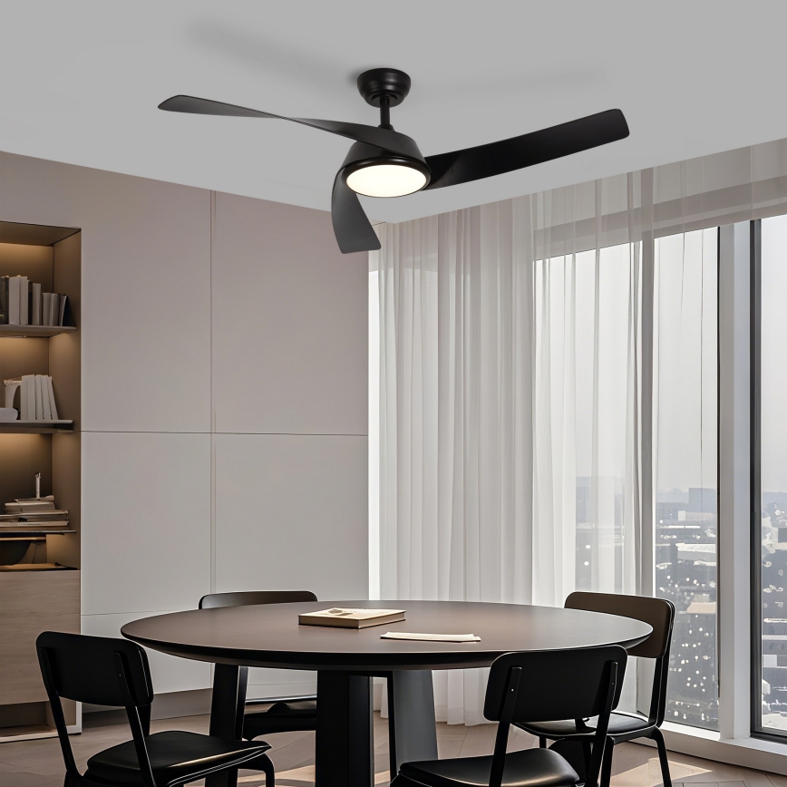 ZEVENTI - LED dimbare plafondventilator AERYS LED/24W/230V 3000/4000/6000K Wi-Fi Tuya zwart + afstandsbediening