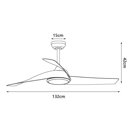 ZEVENTI - LED dimbare plafondventilator AERYS LED/24W/230V 3000/4000/6000K Wi-Fi Tuya zwart + afstandsbediening