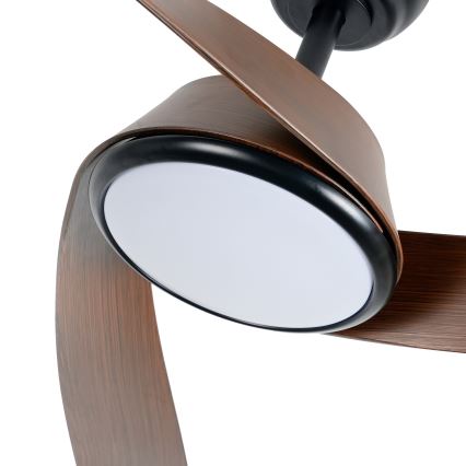 ZEVENTI - Dimbare LED-plafondventilator AERYS LED/24W/230V 3000/4000/6000K Wi-Fi Tuya zwart/walnoot + afstandsbediening