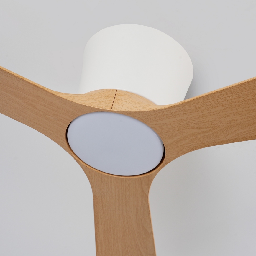 ZEVENTI - LED-dimbare plafondventilator AUREX LED/24W/230V 3000/4000/6000K Wi-Fi Tuya wit/eik + afstandsbediening