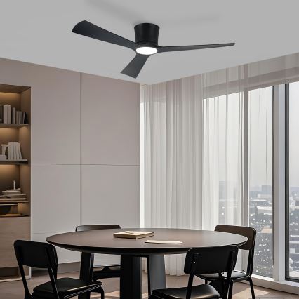 ZEVENTI - LED dimbare plafondventilator AUREX LED/24W/230V 3000/4000/6000K Wi-Fi Tuya zwart + afstandsbediening