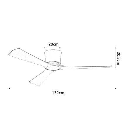 ZEVENTI - LED dimbare plafondventilator AUREX LED/24W/230V 3000/4000/6000K Wi-Fi Tuya zwart/noten + afstandsbediening