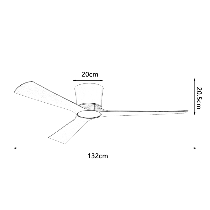 ZEVENTI - LED dimbare plafondventilator AUREX LED/24W/230V 3000/4000/6000K Wi-Fi Tuya zwart/noten + afstandsbediening