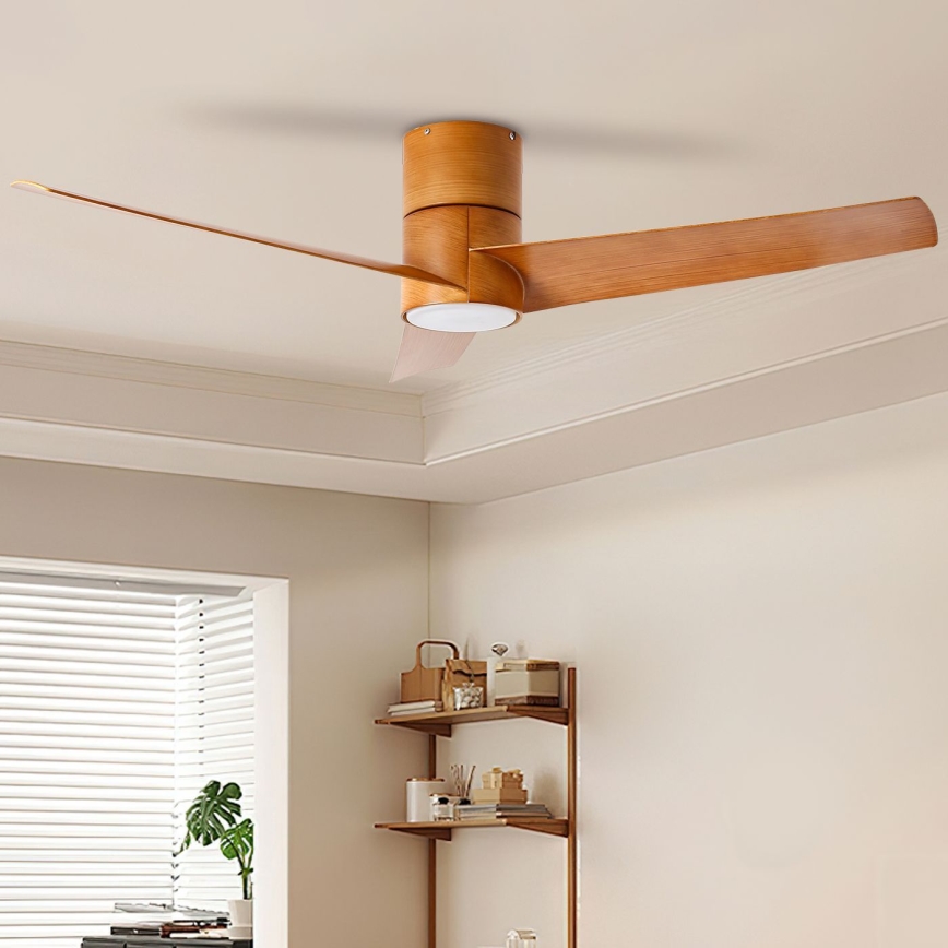 ZEVENTI - LED plafondventilator BARROSA LED/18W/230V 3000/4000/6000K Wi‑Fi Tuya bruin + afstandsbediening