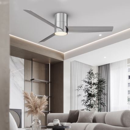 ZEVENTI - LED Plafondventilator BARROSA LED/18W/230V 3000/4000/6000K Wi-Fi Tuya mat chroom + afstandsbediening