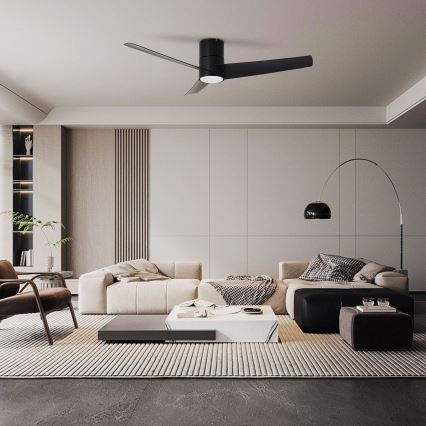 ZEVENTI - LED plafondventilator BARROSA LED/18W/230V 3000/4000/6000K Wi-Fi Tuya zwart + afstandsbediening