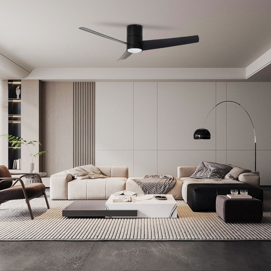 ZEVENTI - LED plafondventilator BARROSA LED/18W/230V 3000/4000/6000K Wi-Fi Tuya zwart + afstandsbediening