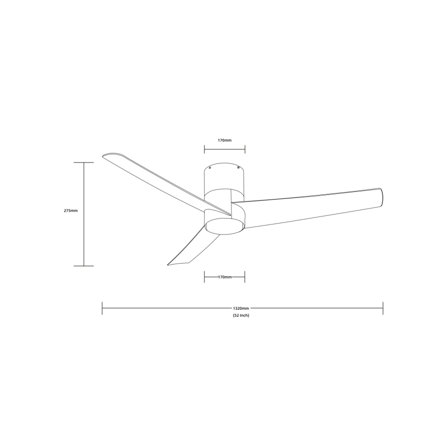ZEVENTI - LED plafondventilator BARROSA LED/18W/230V 3000/4000/6000K Wi-Fi Tuya mat chroom + afstandsbediening