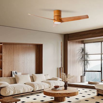 ZEVENTI - LED plafondventilator BARROSA LED/18W/230V 3000/4000/6000K Wi‑Fi Tuya bruin + afstandsbediening