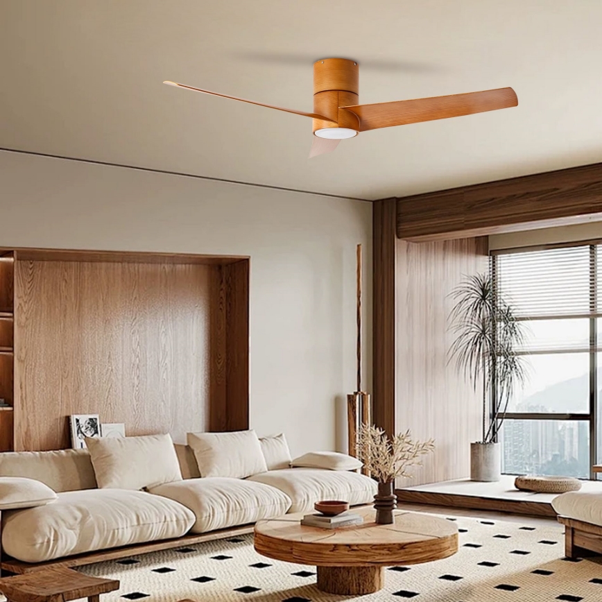 ZEVENTI - LED plafondventilator BARROSA LED/18W/230V 3000/4000/6000K Wi‑Fi Tuya bruin + afstandsbediening