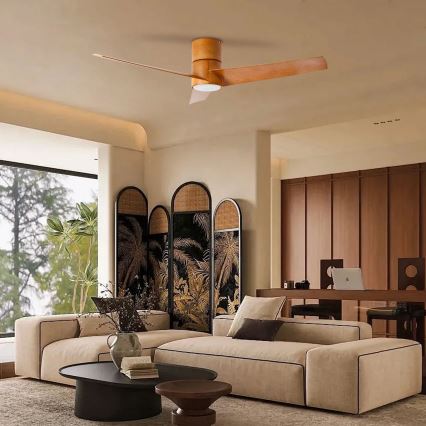 ZEVENTI - LED plafondventilator BARROSA LED/18W/230V 3000/4000/6000K Wi‑Fi Tuya bruin + afstandsbediening