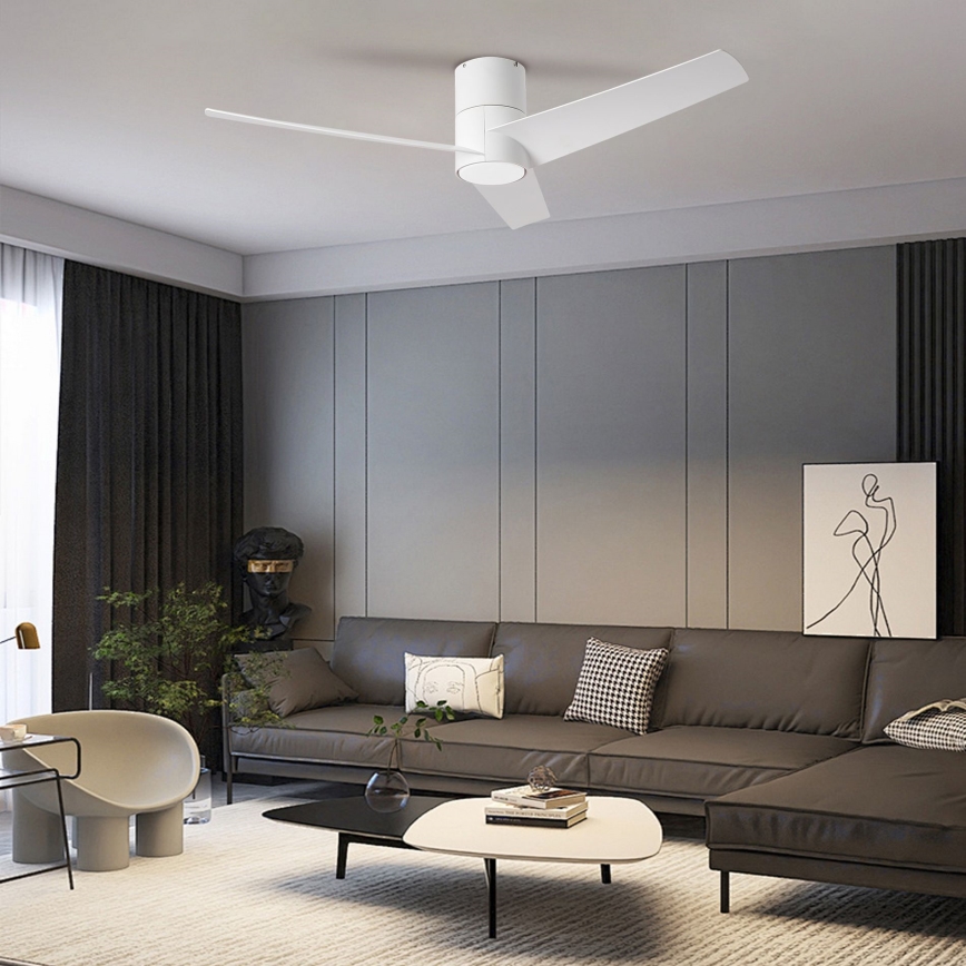 ZEVENTI - LED-plafondventilator BARROSA LED/18W/230V 3000/4000/6000K Wi-Fi Tuya wit + afstandsbediening
