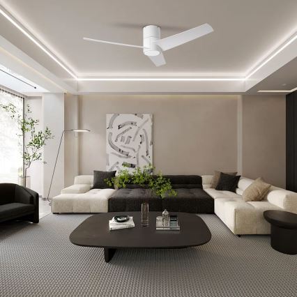ZEVENTI - LED-plafondventilator BARROSA LED/18W/230V 3000/4000/6000K Wi-Fi Tuya wit + afstandsbediening