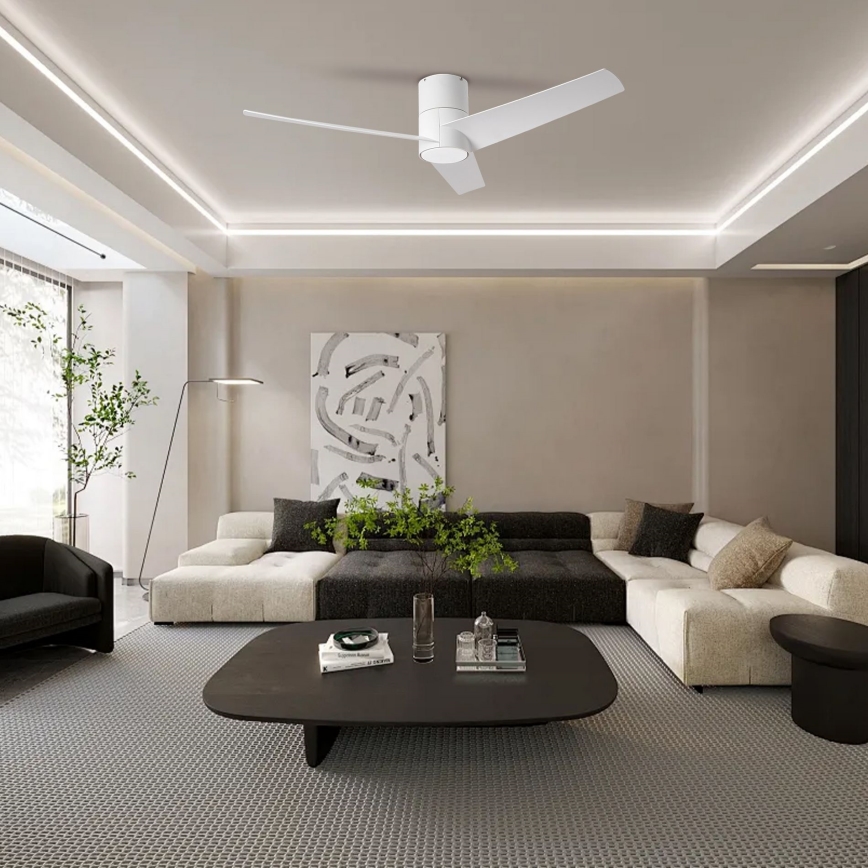 ZEVENTI - LED-plafondventilator BARROSA LED/18W/230V 3000/4000/6000K Wi-Fi Tuya wit + afstandsbediening