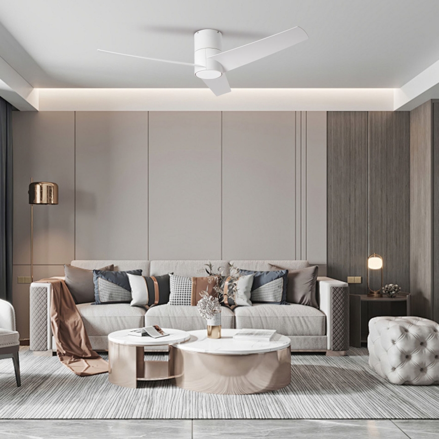 ZEVENTI - LED plafondventilator BARROSA LED/18W/230V 3000/4000/6000K Wi-Fi Tuya wit + afstandsbediening