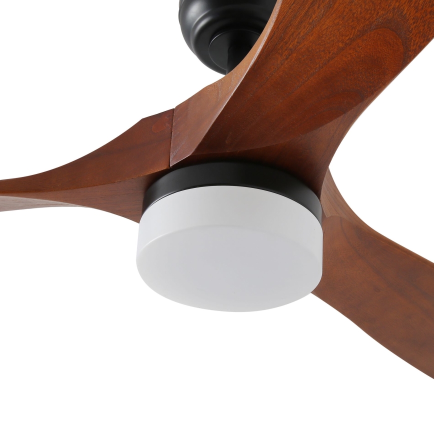 ZEVENTI - LED dimbare plafondventilator GINOSA LED/18W/230V 3000-6000K Wi-Fi Tuya zwart/eiken + afstandsbediening