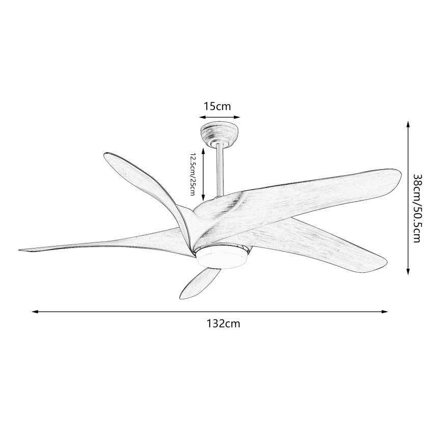 ZEVENTI - LED dimbare plafondventilator LUCCA LED/18W/230V 3000-6000K Wi-Fi Tuya bruin + afstandsbediening