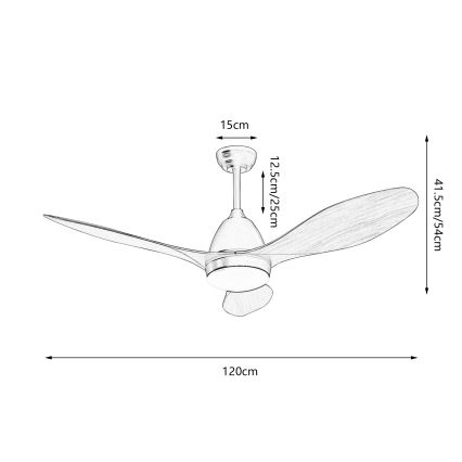 ZEVENTI - LED dimbare plafondventilator MURO LED/18W/230V 3000-6000K Wi-Fi Tuya zwart + afstandsbediening