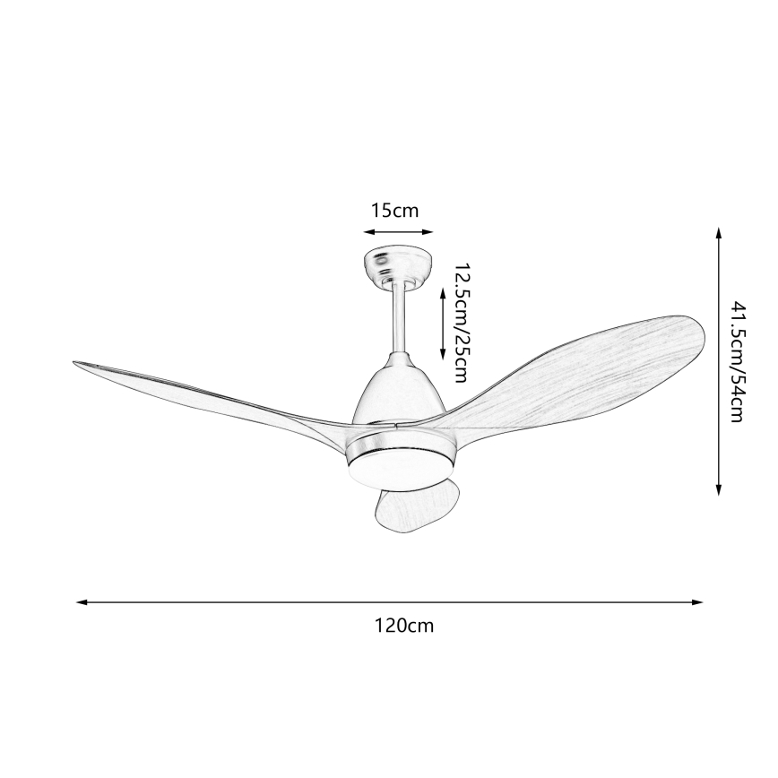 ZEVENTI - LED dimbare plafondventilator MURO LED/18W/230V 3000-6000K Wi-Fi Tuya zwart + afstandsbediening
