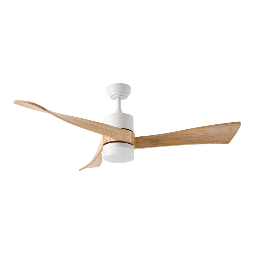 ZEVENTI - LED dimbare plafondventilator NATURITO LED/18W/230V 3000-6000K Wi-Fi Tuya wit/eiken + afstandsbediening