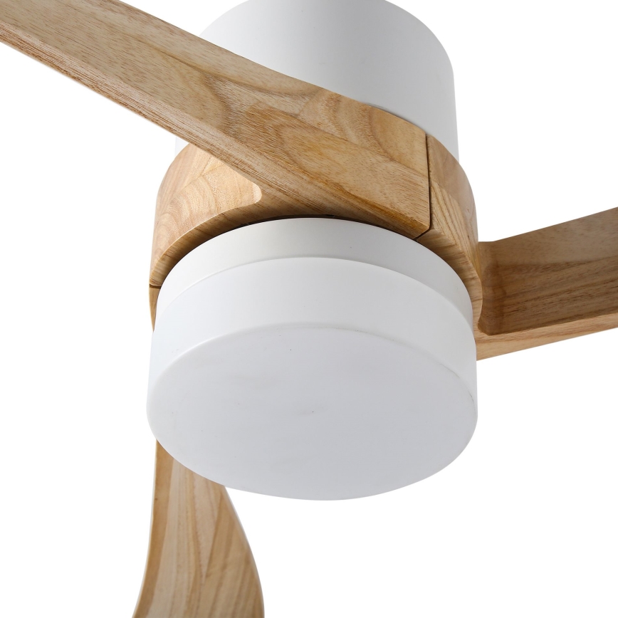 ZEVENTI - LED dimbare plafondventilator NATURITO LED/18W/230V 3000-6000K Wi-Fi Tuya wit/eiken + afstandsbediening