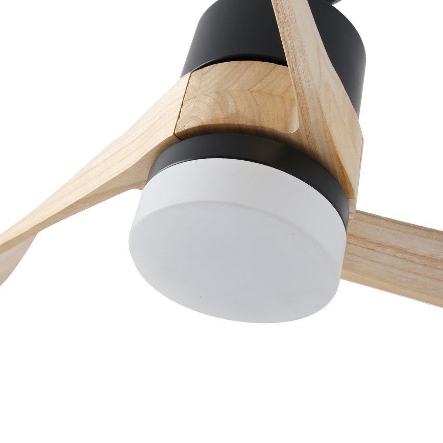 ZEVENTI - LED dimbare plafondventilator NATURITO LED/18W/230V 3000-6000K Wi-Fi Tuya zwart/eiken + afstandsbediening