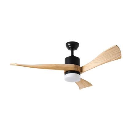 ZEVENTI - LED plafondventilator NATURITO LED/18W/230V 3000/4000/6000K Wi-Fi Tuya zwart/eiken + afstandsbediening