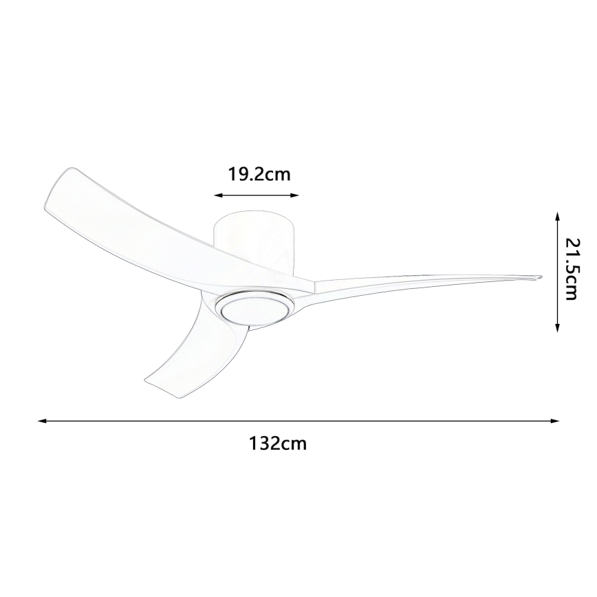 ZEVENTI - Dimbare LED-plafondventilator ORBITO LED/24W/230V 3000/4000/6000K Wi-Fi Tuya wit + afstandsbediening