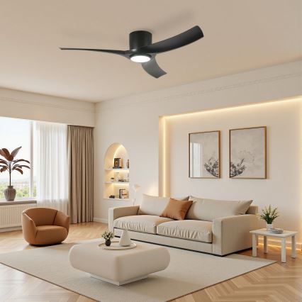 ZEVENTI - Dimbare LED-plafondventilator ORBITO LED/24W/230V 3000/4000/6000K Wi-Fi Tuya zwart + afstandsbediening