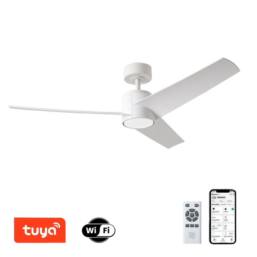 ZEVENTI - LED dimbare plafondventilator ORVIETO LED/18W/230V 3000-6000K Wi-Fi Tuya wit + afstandsbediening