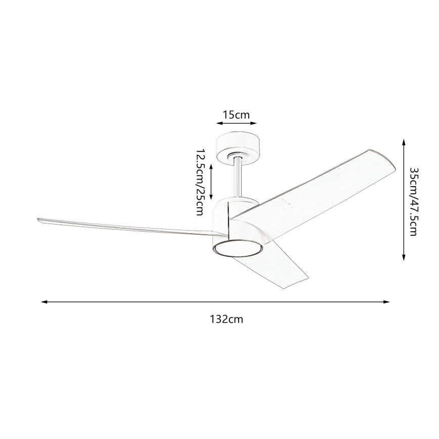 ZEVENTI - LED dimbare plafondventilator ORVIETO LED/18W/230V 3000-6000K Wi-Fi Tuya wit + afstandsbediening