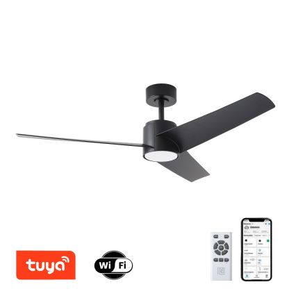 ZEVENTI - LED Plafondventilator ORVIETO LED/18W/230V 3000-6000K Wi-Fi Tuya zwart + afstandsbediening