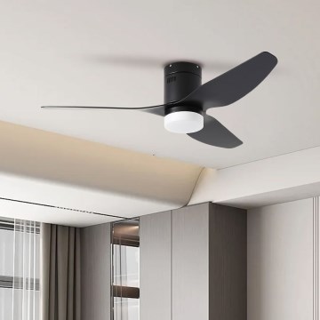 ZEVENTI - LED plafondventilator PADUA LED/18W/230V 3000/4000/6000K Wi-Fi Tuya zwart + afstandsbediening