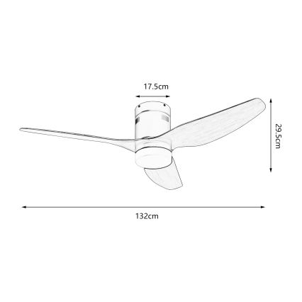 ZEVENTI - LED plafondventilator PADUA LED/18W/230V 3000/4000/6000K Wi-Fi Tuya wit/bruin + afstandsbediening