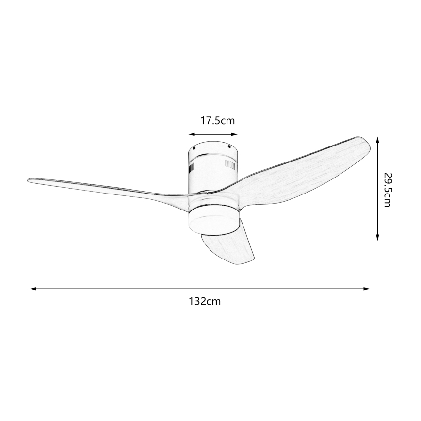ZEVENTI - LED plafondventilator PADUA LED/18W/230V 3000/4000/6000K Wi-Fi Tuya wit/bruin + afstandsbediening
