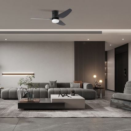 ZEVENTI - LED plafondventilator PADUA LED/18W/230V 3000/4000/6000K Wi-Fi Tuya zwart + afstandsbediening