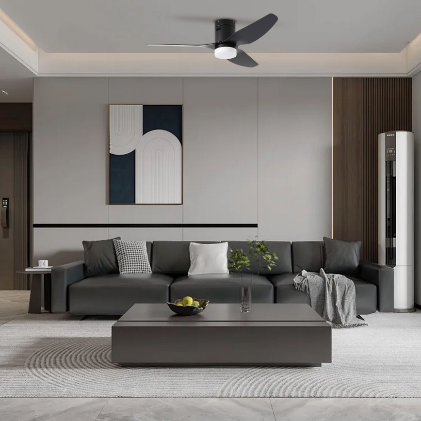 ZEVENTI - LED plafondventilator PADUA LED/18W/230V 3000/4000/6000K Wi-Fi Tuya zwart + afstandsbediening