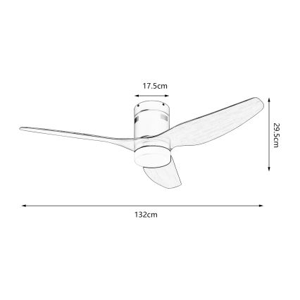 ZEVENTI - LED dimbare plafondventilator PADUA LED/18W/230V 3000-6000K Wi-Fi Tuya zwart/bruin + afstandsbediening