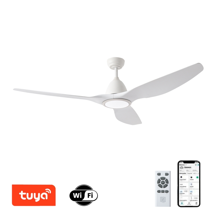 ZEVENTI - LED dimbare plafondventilator URBINO LED/20W/230V 3000-6000K Wi-Fi Tuya wit + afstandsbediening