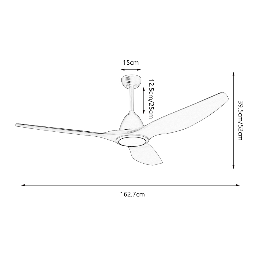 ZEVENTI - LED dimbare plafondventilator URBINO LED/20W/230V 3000-6000K Wi-Fi Tuya wit + afstandsbediening
