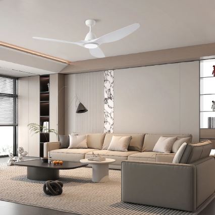 ZEVENTI - LED plafondventilator URBINO LED/20W/230V 3000/4000/6000K Wi-Fi Tuya wit + afstandsbediening