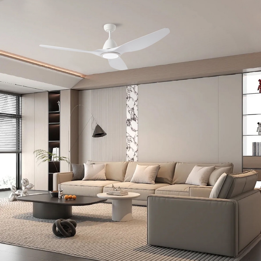 ZEVENTI - LED plafondventilator URBINO LED/20W/230V 3000/4000/6000K Wi-Fi Tuya wit + afstandsbediening