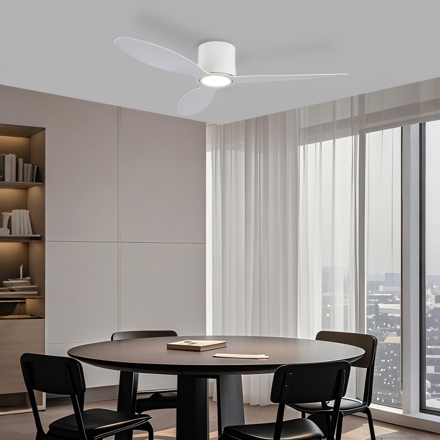 ZEVENTI - LED dimbare plafondventilator VENTORA LED/24W/230V 3000/4000/6000K Wi-Fi Tuya wit + afstandsbediening